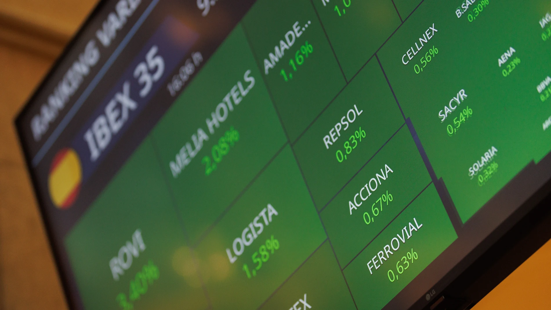 Economía.- El Ibex avanza un 0,28% hacia la media sesión y alcanza los 9.336 puntos