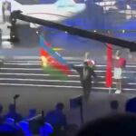 Queman en directo la bandera de Azerbaiyán en el Europeo de Halterofilia