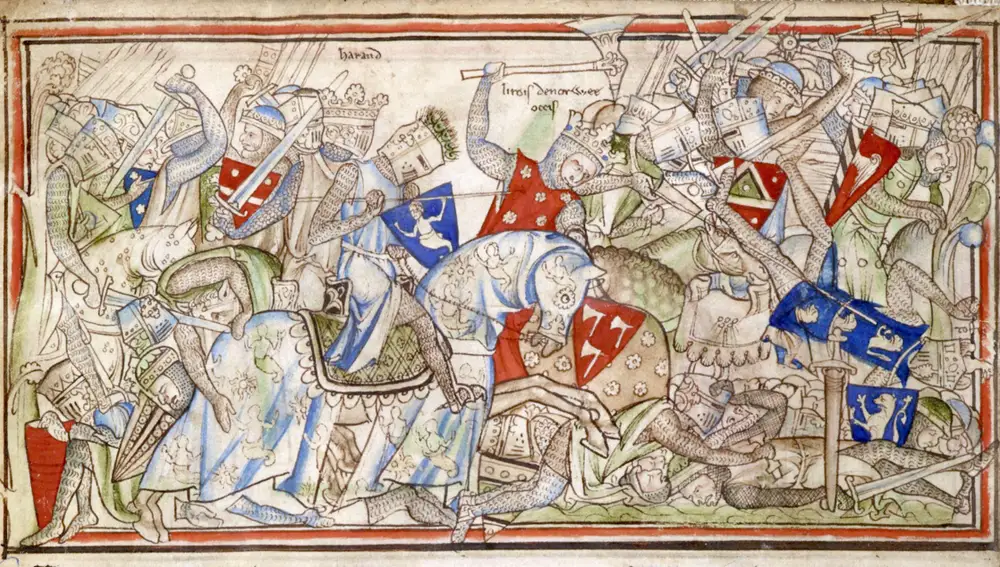 "La batalla de Stamford Bridge", procedente de "The Life of King Edward the Confessor"