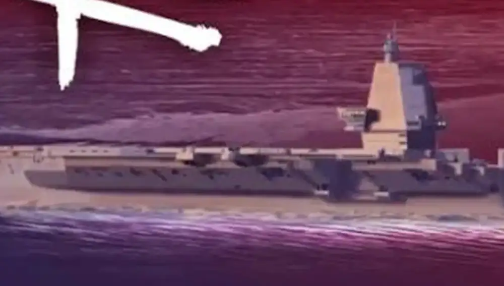 Imagen por ordenador del astillero Jiangnan Changxing de un nuevo portaaviones chino