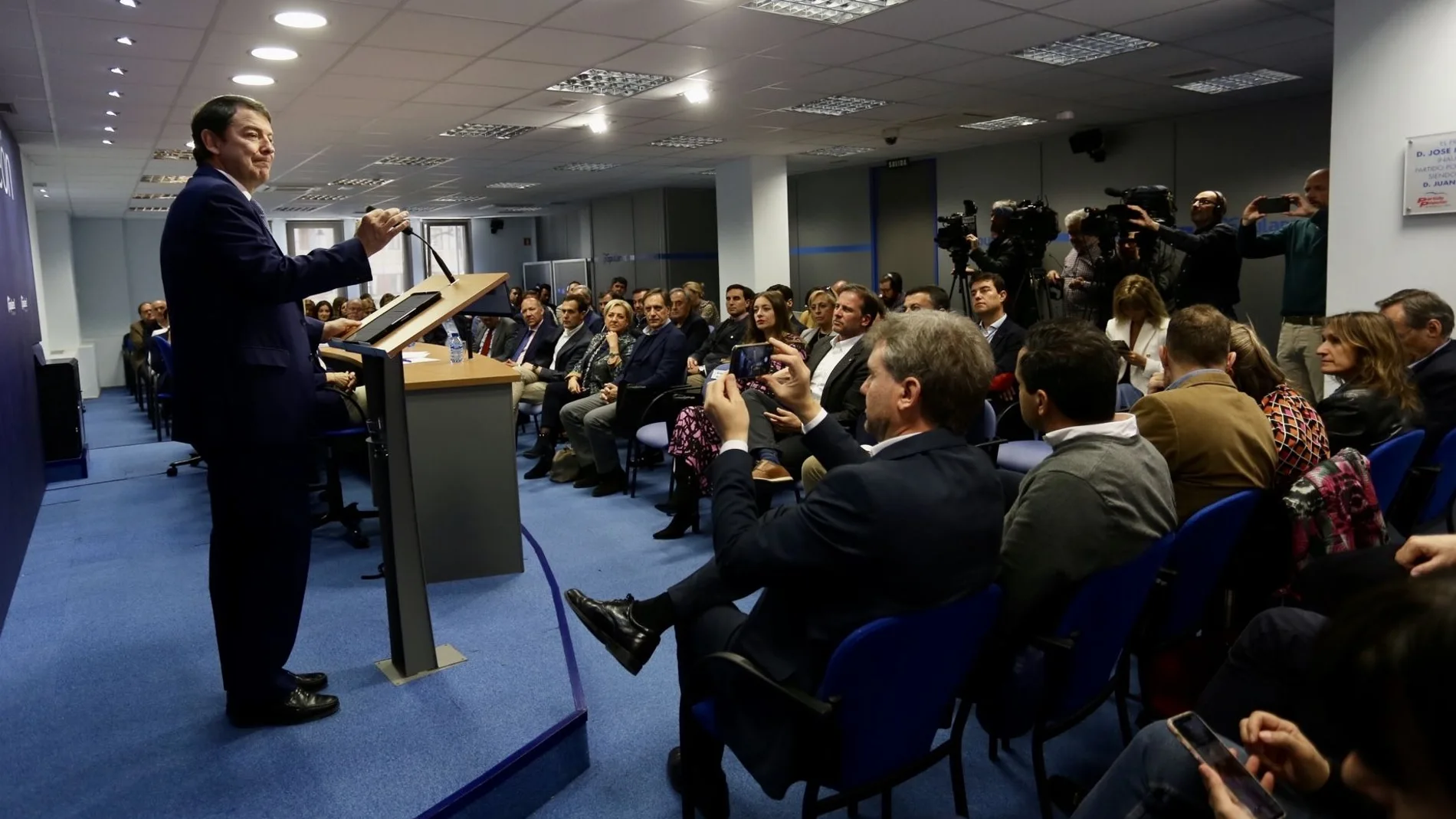 El presidente del PP de Castilla y León, Alfonso Fernández Mañueco, clausura la Junta Directiva Autonómica del PP regional