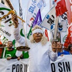 Funcionarios de Justicia en huelga el pasado mes de abril