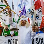 Funcionarios de Justicia en huelga el pasado mes de abril