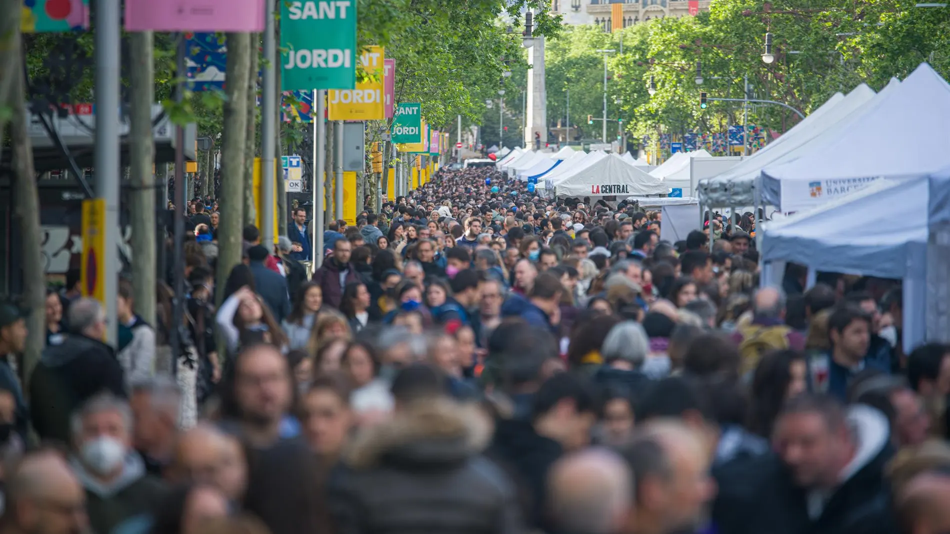 Sant Jordi en las Ramblas