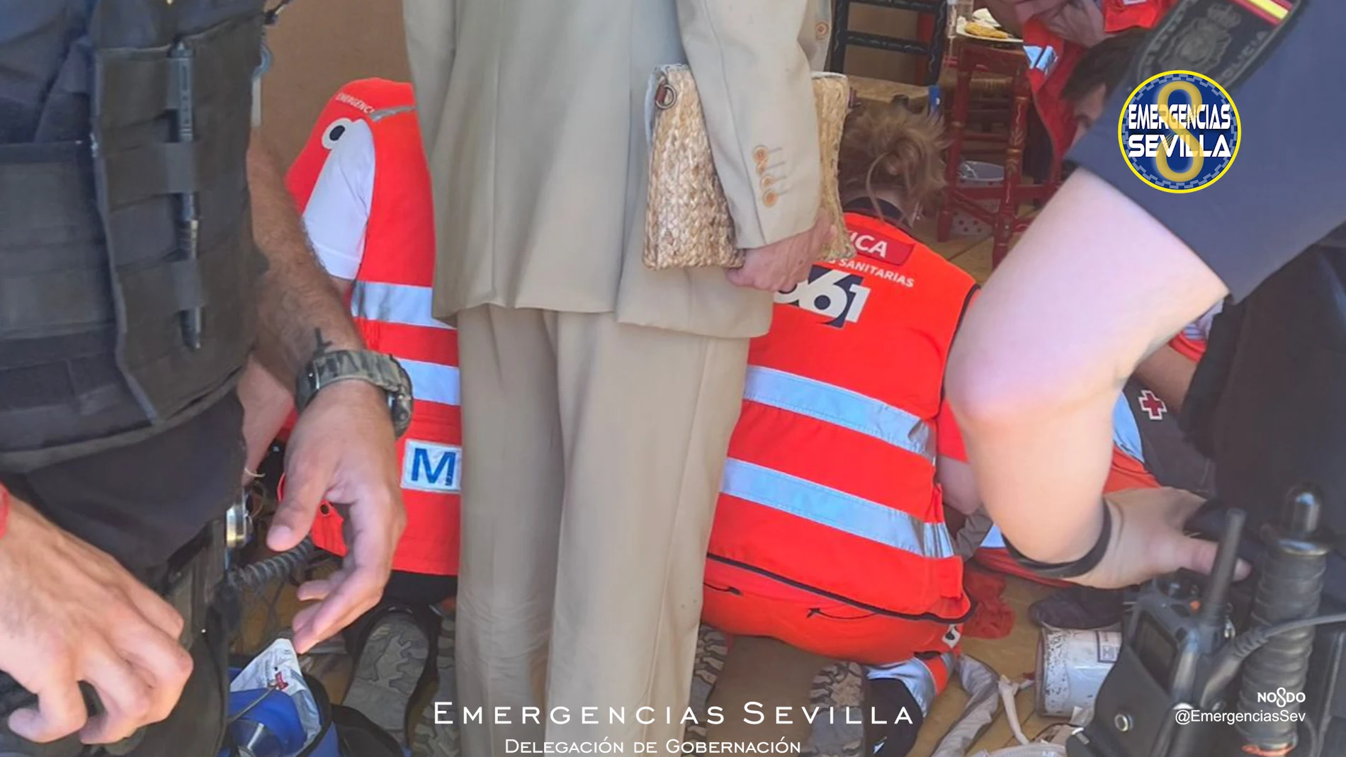 Los sanitarios durante la intervención