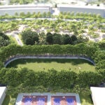 Una recreación del futuro parque Atlético de Madrid en la zona donde estaba el desaparecido Estadio Vicente Calderón.
