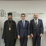 El ministro de la Presidencia, Relaciones con las Cortes y Memoria Democrática, Félix Bolaños (c), se reúne este martes con los representantes de la Iglesia Ortodoxa, la Unión Budista, la Iglesia de Jesucristo de los Santos de los Últimos Días (mormones) y los Testigos de Jehová, para alcanzar un acuerdo que les permita disfrutar de los mismos beneficios fiscales que tienen reconocidos la Iglesia Católica, la Federación de Entidades Religiosas Evangélicas, la Federación de Comunidades Israelitas y la Comisión Islámica. 