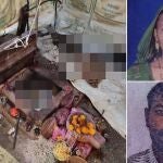 El matrimonio hindú realizó un ritual que consistió en cortar sus propias cabezas
