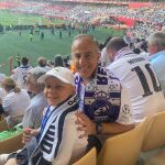 Ignacio, con su padre Nacho en la final de Copa 