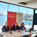 Xicu Costa, Carlos Baño y Carmen Pastor en la presentación del informe económico.