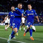 Mayoral, durante la celebración de un gol
