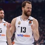 Sergio Rodríguez, en uno de los partidos que ganó el Madrid en Belgrado