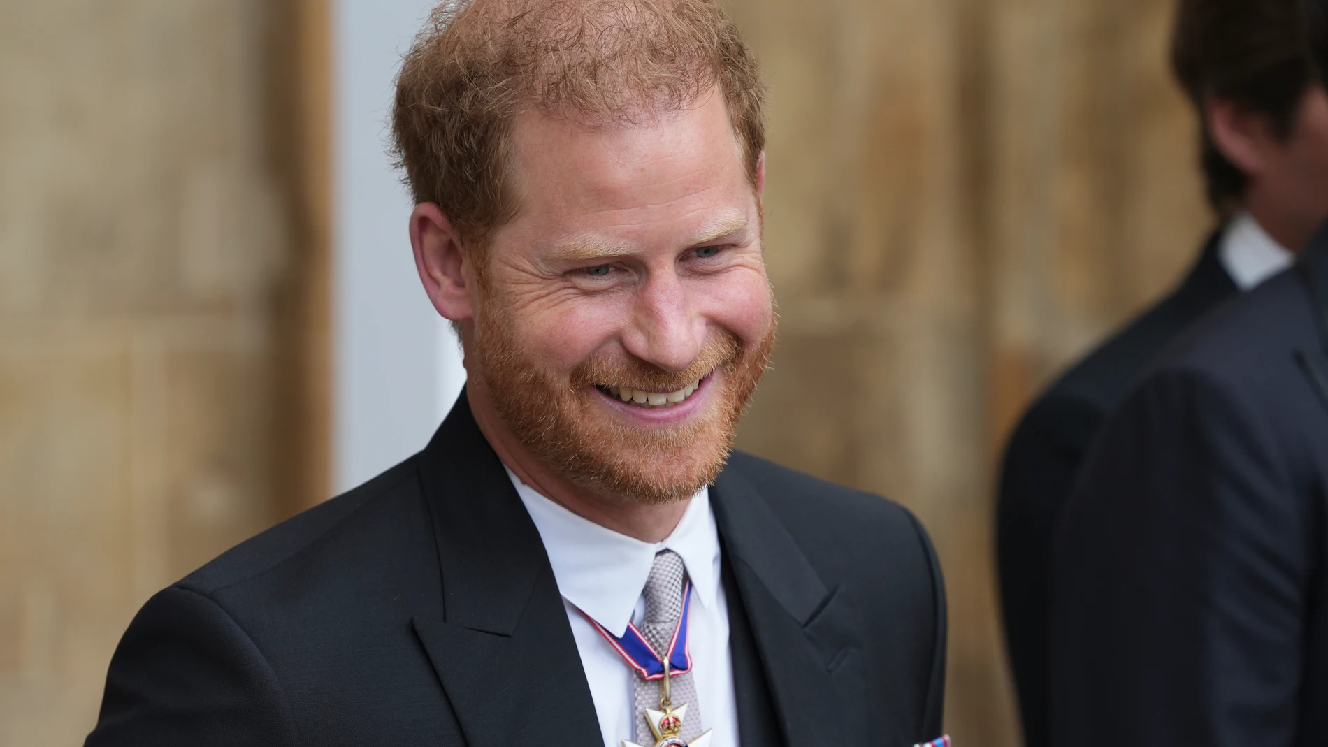 FILE - Prince Harry leaves Westminster Abbey after the Coronation of King Charles III in London, Saturday, May 6 2023. Prince Harry’s legal battle against the British press faces its biggest test yet and threatens to do something he said his family long feared: put a royal on the witness stand to discuss embarrassing revelations. (Dan Charity/Pool Photo via AP, File)