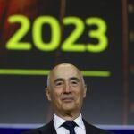 MADRID, 13/04/2023.- EL presidente de Ferrovial, Rafael del Pino, durante en la junta que celebra este jueves la empresa en Madrid, decisiva para su futuro que pasa por trasladar su domicilio social de España a Países Bajos, estrategia en la que ha quedado patente la falta de acuerdo con el Gobierno y para la que se siguen recabando apoyos para sacar adelante la operación.