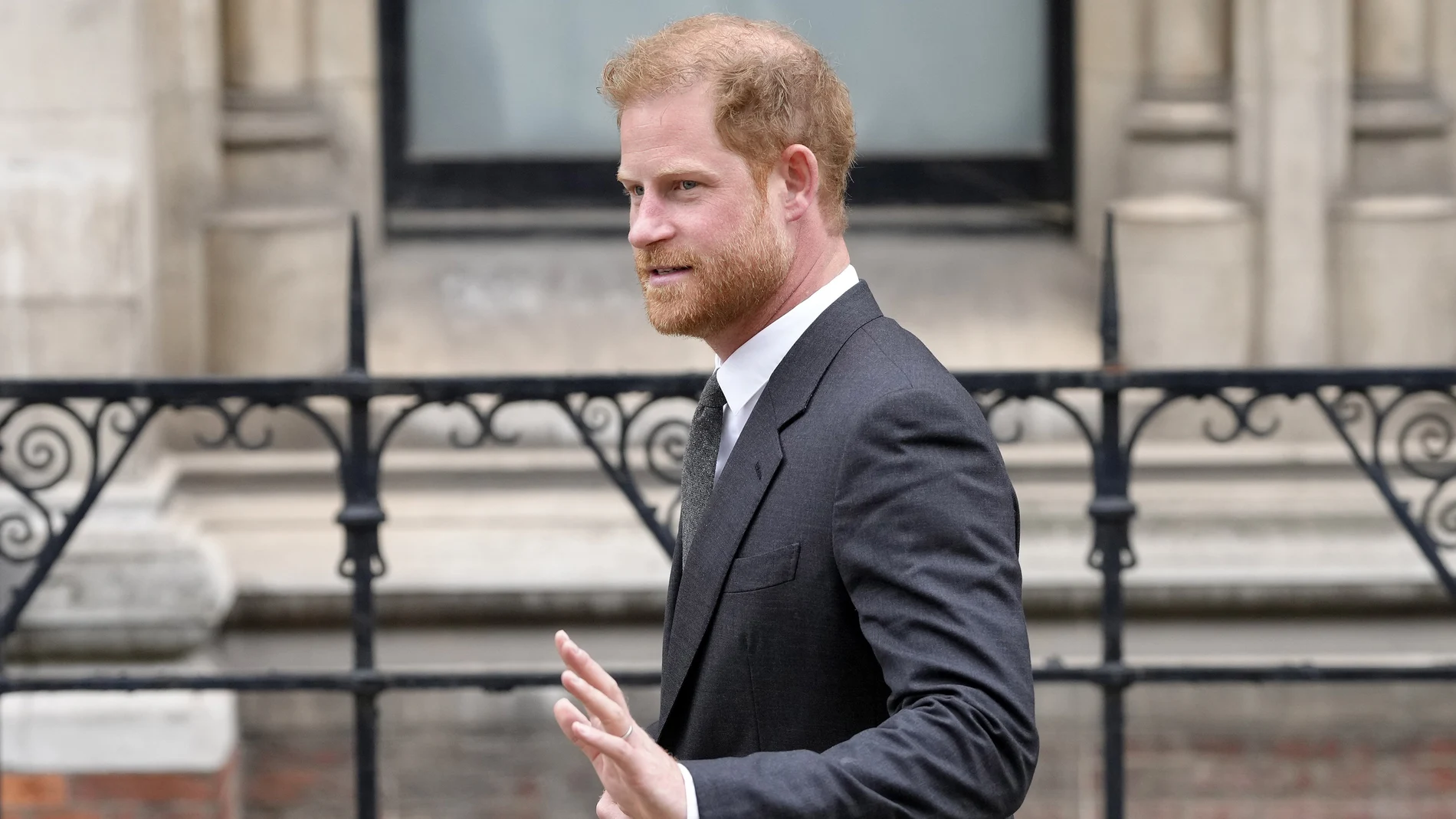 Britain's Prince Harry leaves the Royal Courts of Justice in London