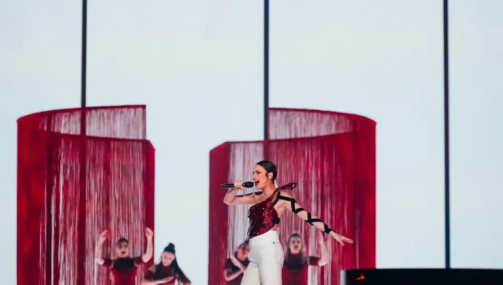 Blanca Paloma durante su segundo ensayo individual de Eurovisión 2023.