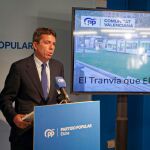 Mazón ha presentado hoy en Elche el tranvía que llegará hasta Torrellano.