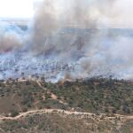 Paraje afectado por el fuego