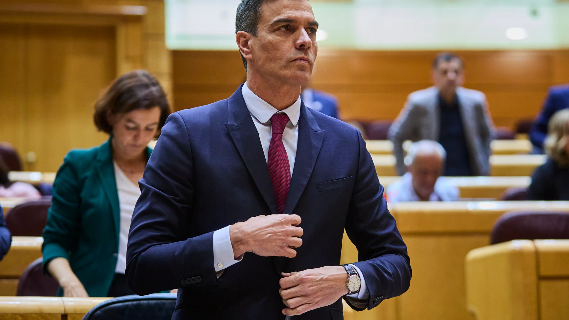 Pedro Sanchez durante la sesión de control en el Senado. © Alberto R. Roldán / Diario La Razón. 16 05 2023