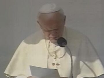 El Papa Juan Pablo II en la aldea del Roc&iacute;o