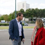 El alcalde de Valladolid y candidato socialista a la reelección, Óscar Puente, y la candidata del PSOE a la Alcaldía de Laguna de Duero, Yolanda Lanza, presentan una propuesta sobre infraestructuras incluida en el programa electoral ‘Valladolid, mejor que nunca’
