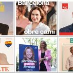 Carteles electorales de las elecciones municipales en Barcelona
