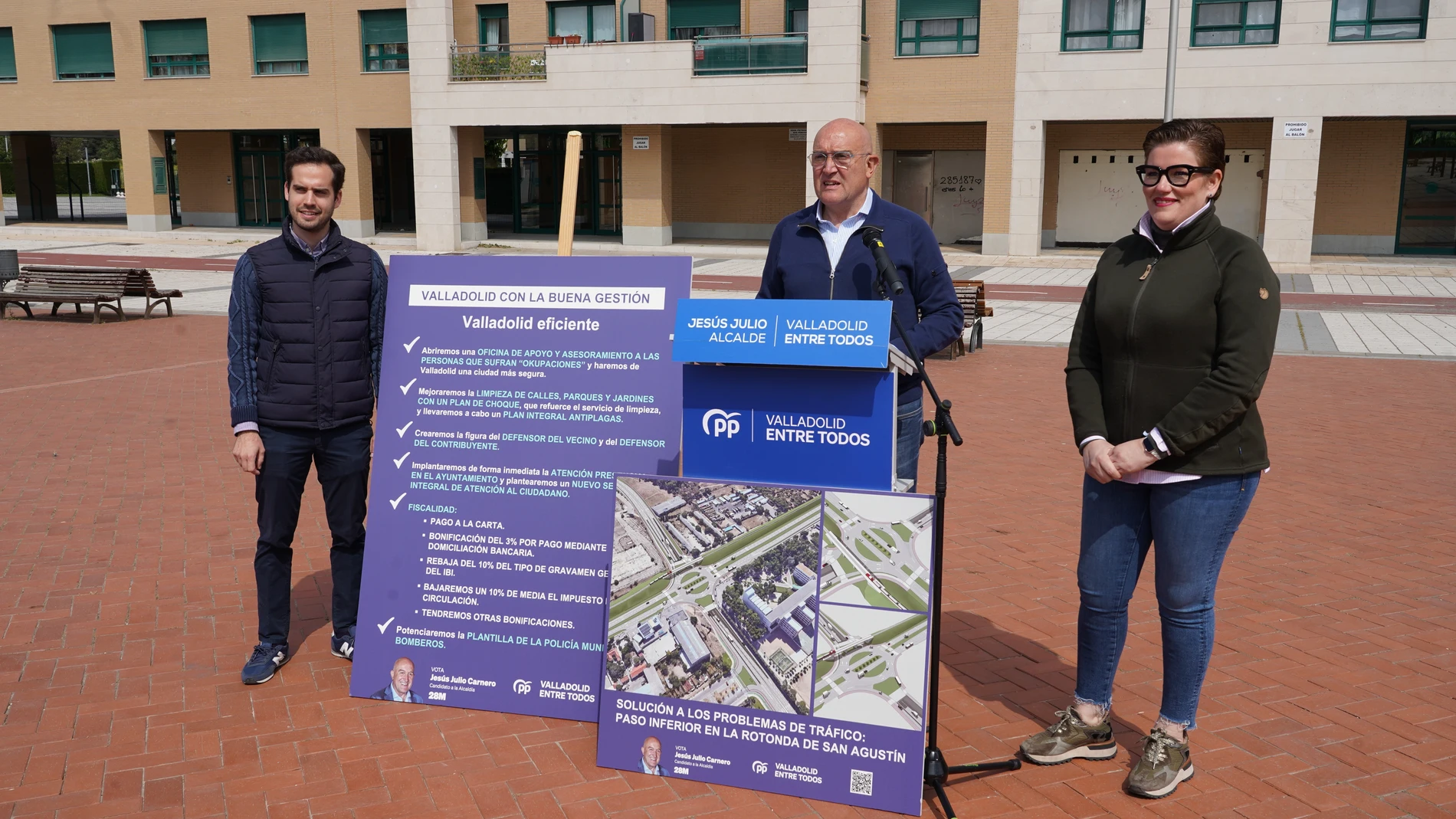 El candidato del PP al Ayuntamiento de Valladolid, Jesús Julio Carnero, presenta las propuestas de Valladolid con la buena gestión