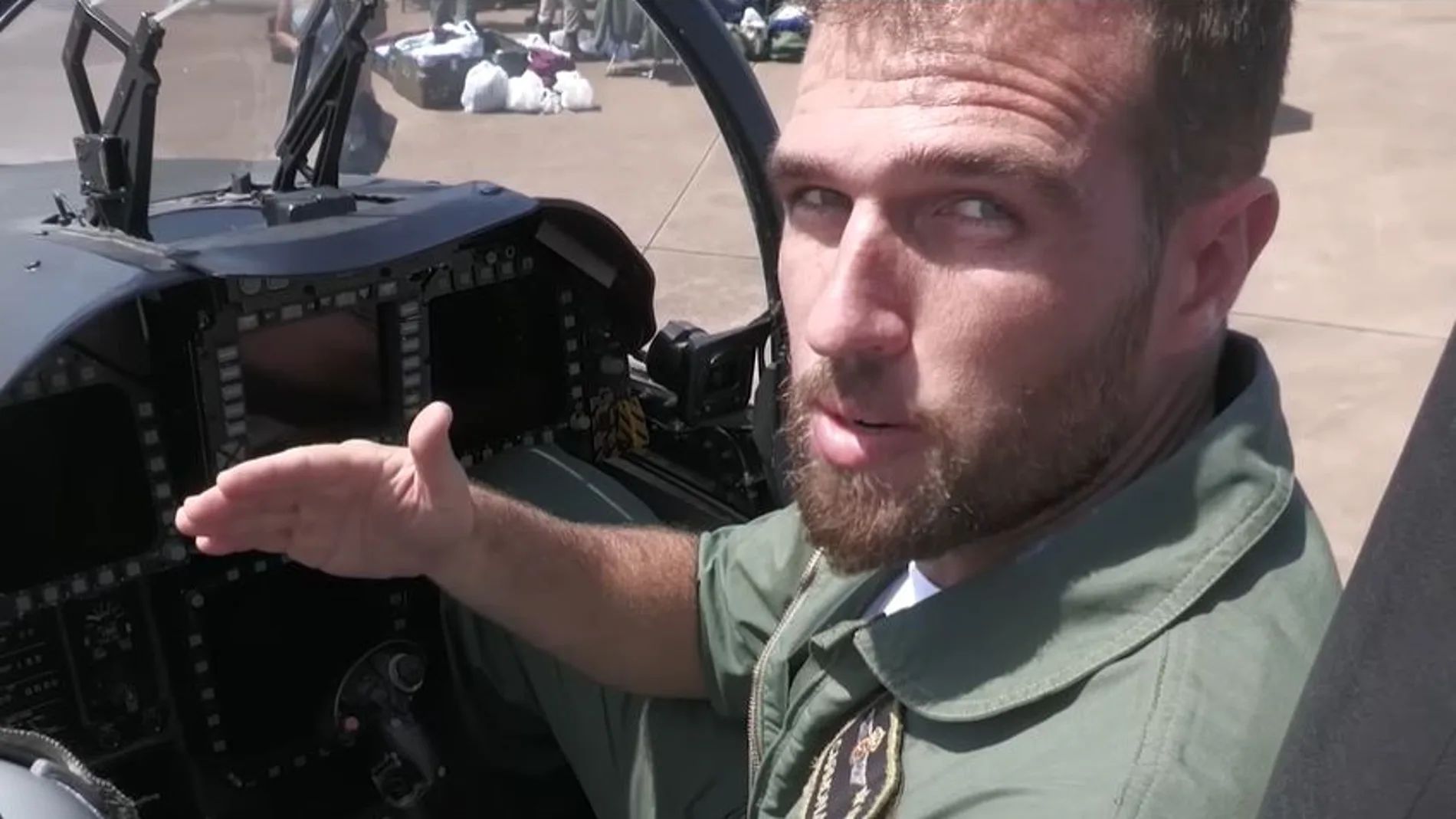 Imagen del capitán Danial Pérez Carmona, piloto del F-18 siniestrado en Zaragoza