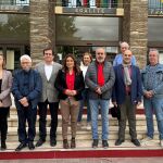 Laura Vilagrà con los cinco alcaldes 