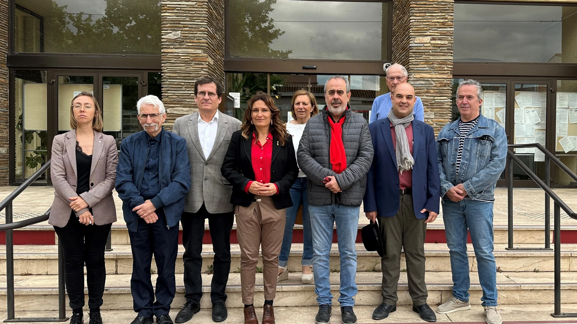 Laura Vilagrà con los cinco alcaldes