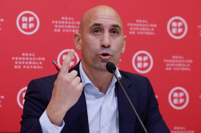Rueda de prensa del presidente de la Federación Española de Fútbol, Luis Rubiales
