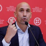 Rueda de prensa del presidente de la Federación Española de Fútbol, Luis Rubiales