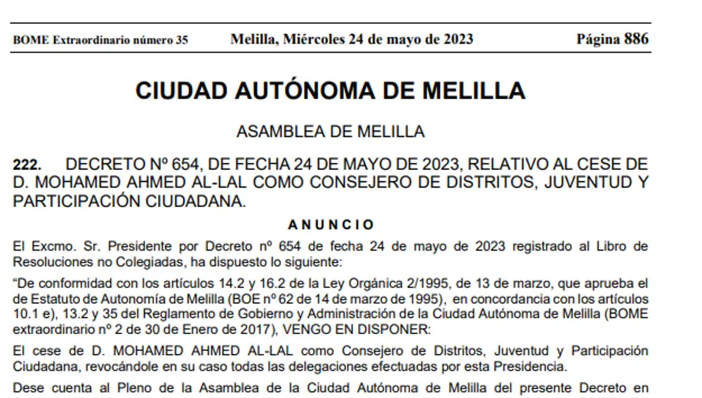 Decreto de Cese