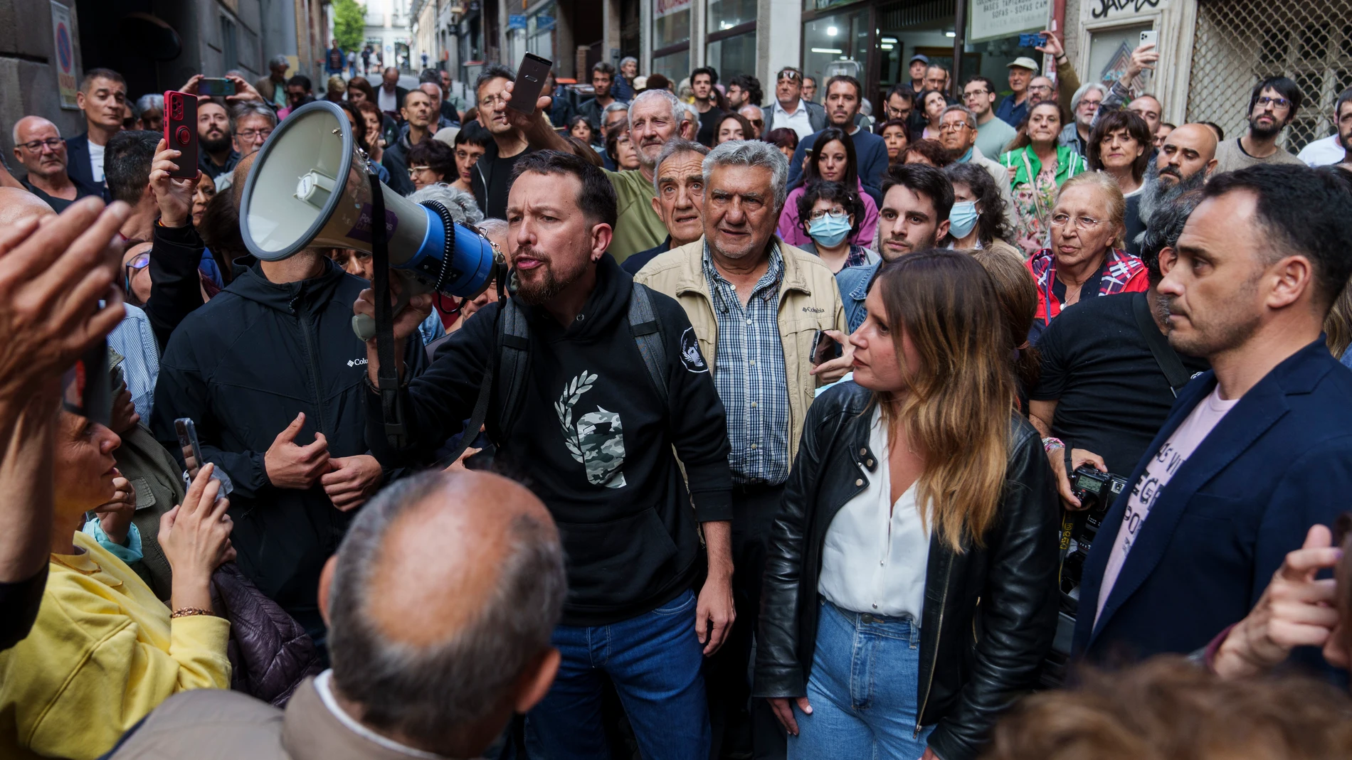 Acto de Podemos con Pablo Iglesias, Alejandra Jacinto y Roberto Sotomayor
