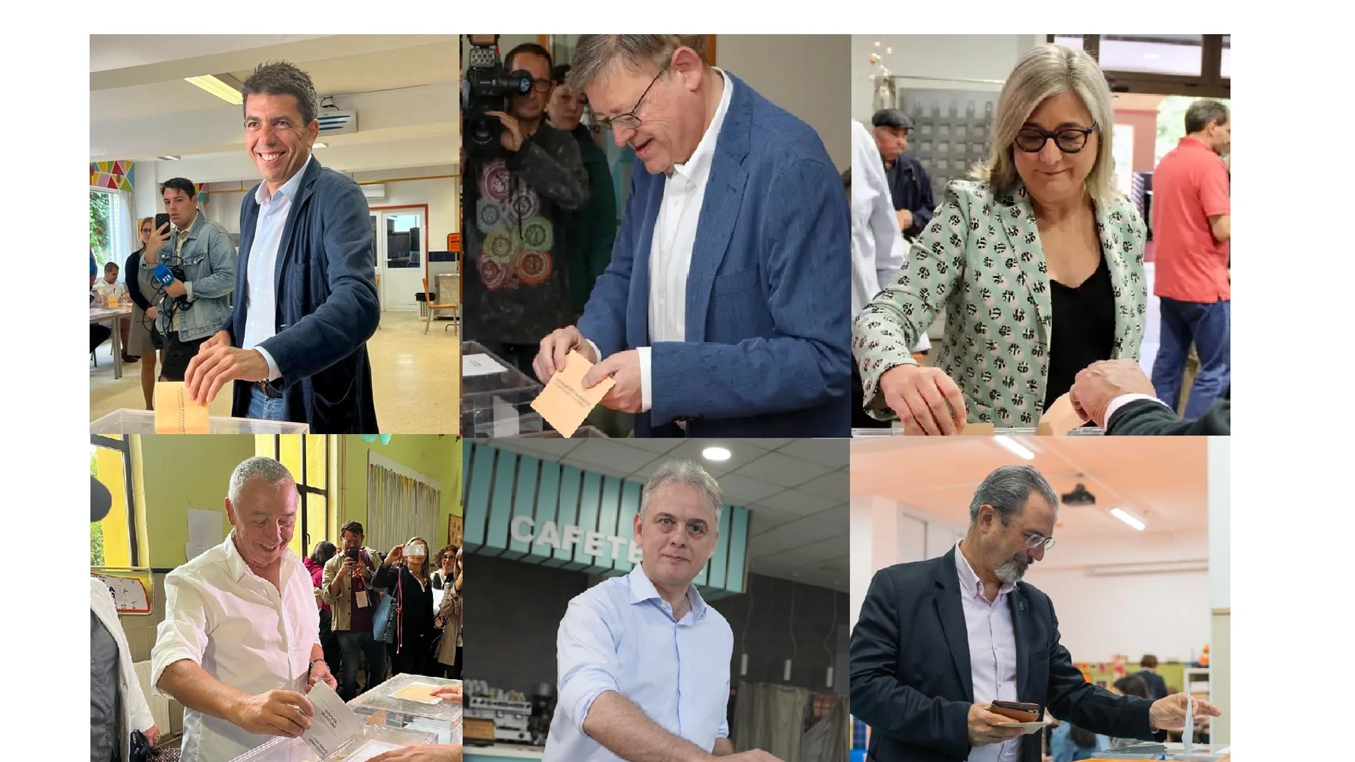 Mazón, Puig, Peris, Baldoví, Illueca y Flores, durante la votación