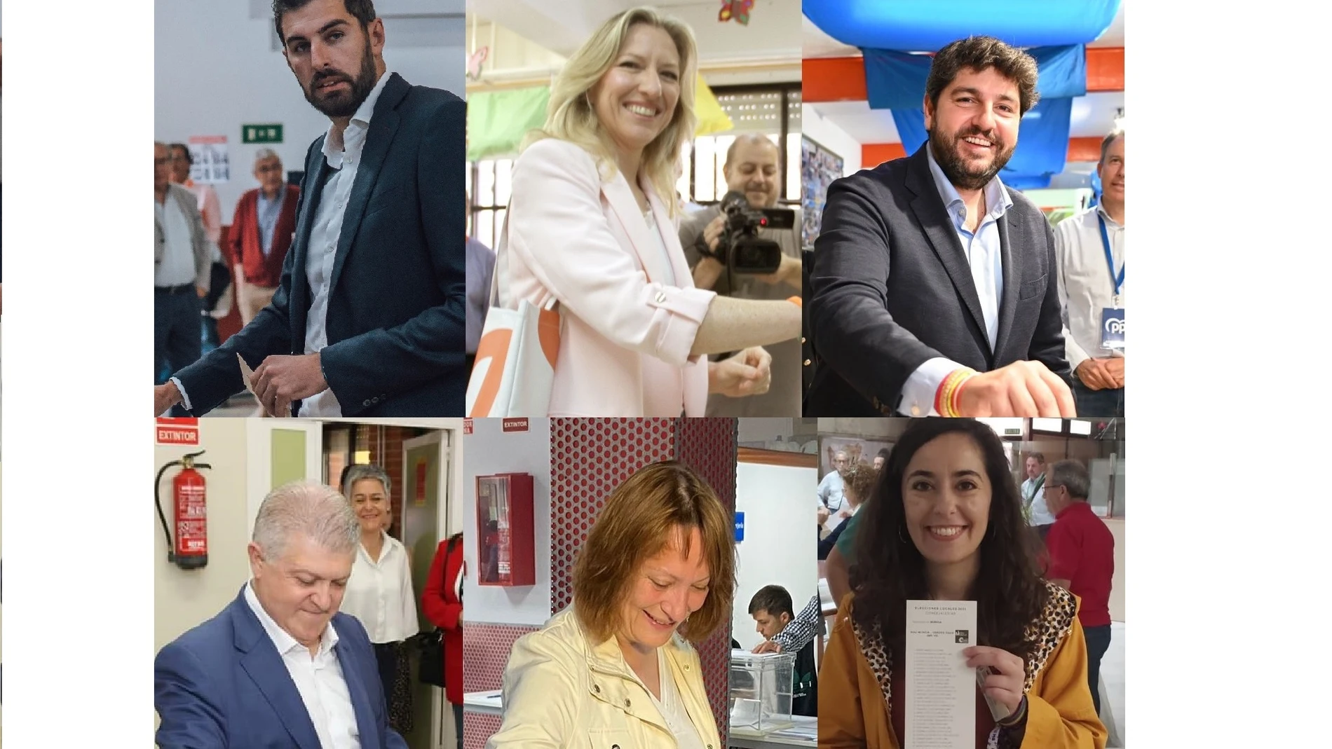 Antelo, Ros, López Miras, Vélez, Marín y Vidal, durante la votación
