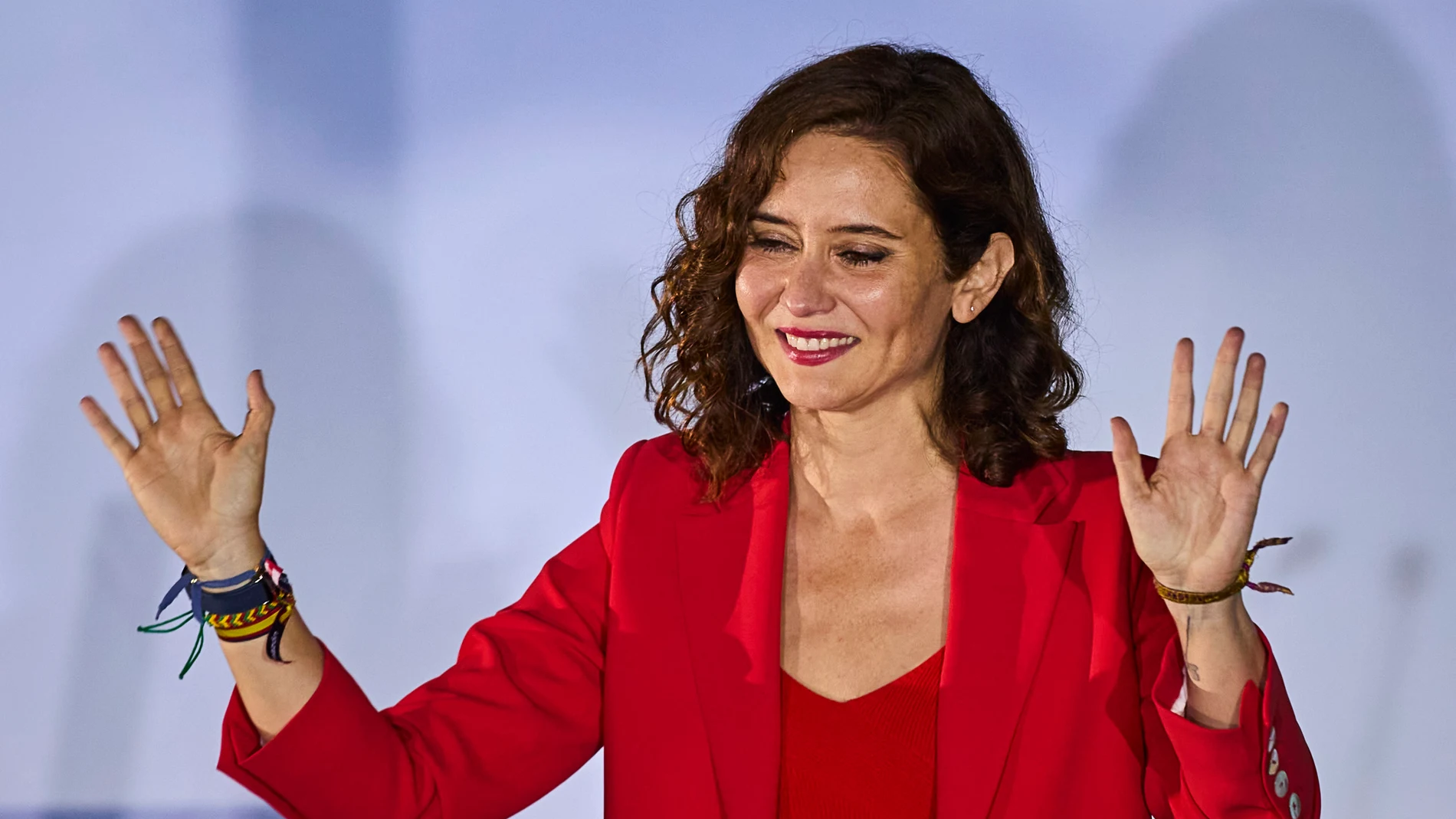 Noche electoral en la sede del PP en la calle Génova. En la imagen, Isabel Diaz Ayuso