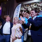 Mañueco durante la celebración de la victoria de Jesús Julio Carnero en Valladolid
