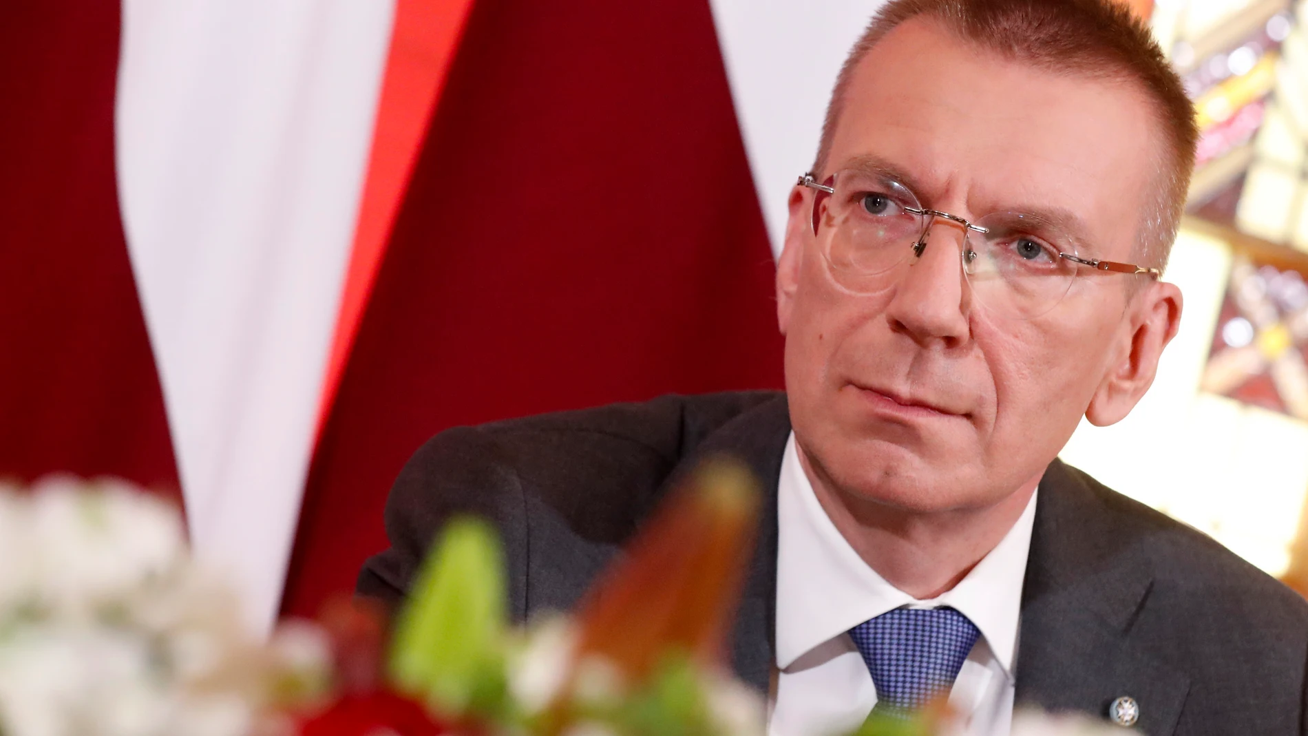 Riga (Latvia), 31/05/2023.- Latvia's President-elect Edgars Rinkevics attends a press conference after the Latvian presidential election in the Saeima (Parliament), Riga, Latvia, 31 May 2023. Latvia's parliament has elected Rinkevics on 31 May as the country's next president. He is due to be inaugurated on 08 July. The Latvian head of state is not directly elected, but is voted for at the Saeima. (Letonia) EFE/EPA/TOMS KALNINS
