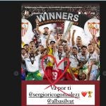 El emocionante mensaje de la mujer de Sergio Rico tras la victoria del Sevilla en la Europa League