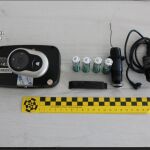 Objetos incautados a los detenidos