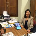 La diputada en funciones del Servicio de Asistencia a Municipios y Modernización, Sara Dueñas, presenta el proyecto