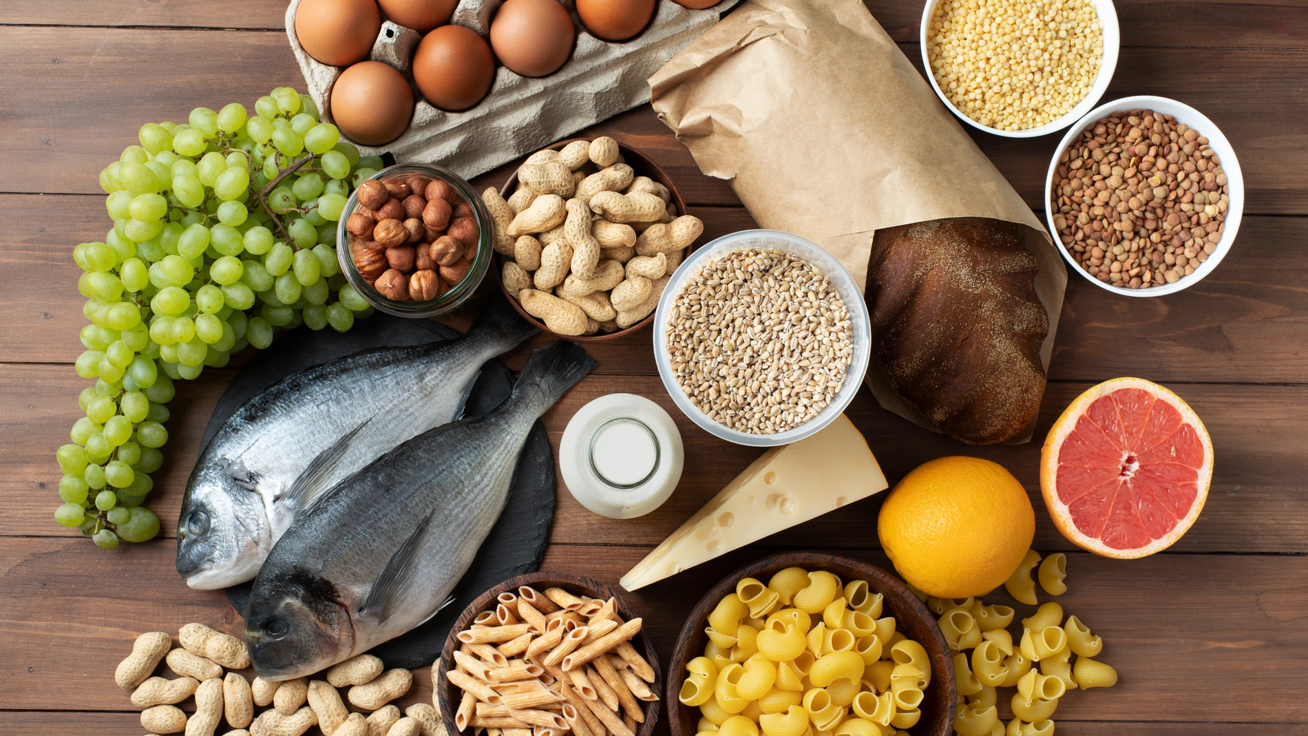 alimentos proteína dieta pescado huevos pasta