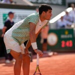 Alcaraz acabó tocado la semifinal ante Djokovic
