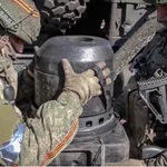 Dos soldados rusos en una foto de archivo