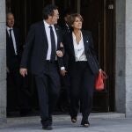 El fiscal General del Estado, Álvaro García Ortiz y la exfiscal general del Estado y nueva fiscal de Sala de la Fiscalía Togada del Tribunal Supremo, Dolores Delgado, a su salida del acto de juramento o promesa de Fiscales de Sala del Tribunal Supremo, en la sede del Tribunal Supremo.