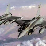 Cazas Rafale de la OTAN persiguen a aviones de combate de Rusia, en una imagen de archivo