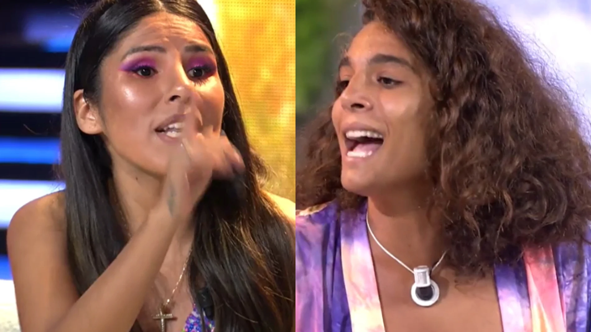 Isa Pantoja y Alma Bollo en el plató de 'Supervivientes 2023'