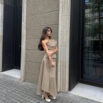 Violeta Mangriñán con conjunto de Zara.