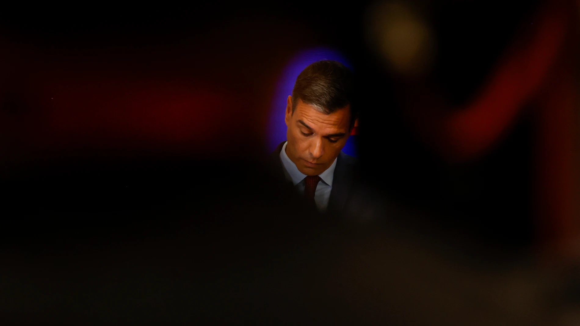 MADRID, 15/06/2023.- El presidente del Gobierno, Pedro Sánchez, presenta las prioridades de la Presidencia española del Consejo de la UE que comenzará el próximo 1 de julio, este jueves en el Palacio de la Moncloa. EFE/ Juan Carlos Hidalgo